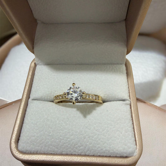 Anillo promesa con baño de oro 18K