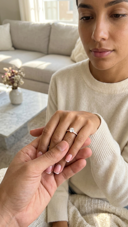 Anillo promesa con baño en oro rosa 18K