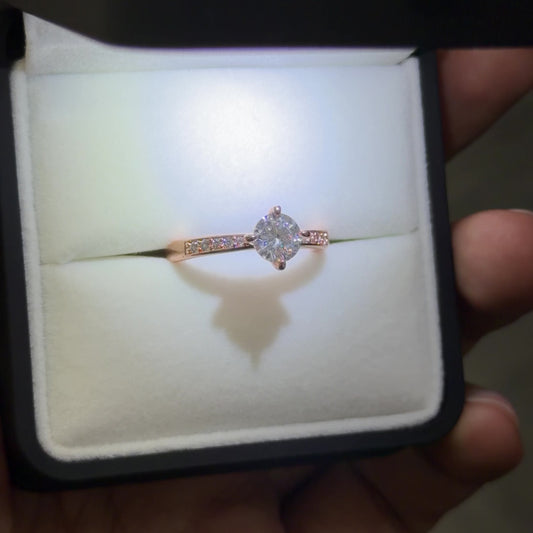 Anillo promesa con baño en oro rosa 18K