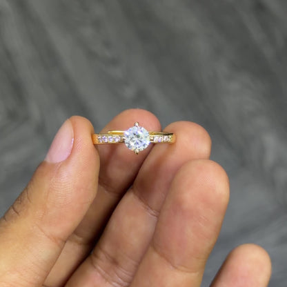 Anillo promesa con baño de oro 18K